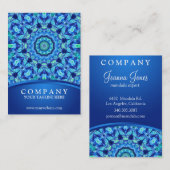 Carte De Visite Mandala bleu de bijou de mer (Devant / Derrière)