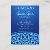 Carte De Visite Mandala bleu de bijou de mer (Dos)