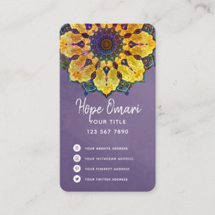Carte De Visite Mandala Bohème Doré