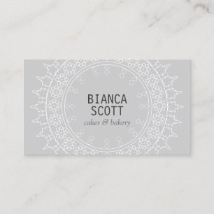 Carte De Visite Mandala chic de Boho sur gris-clair