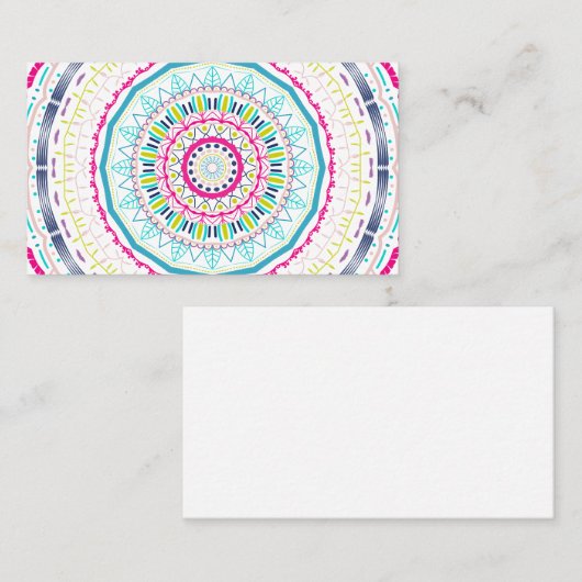 Carte De Visite mandala coloré (Devant / Derrière)