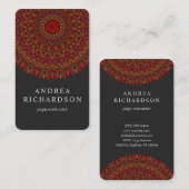 Carte De Visite Mandala coloré de fleur (Devant / Derrière)