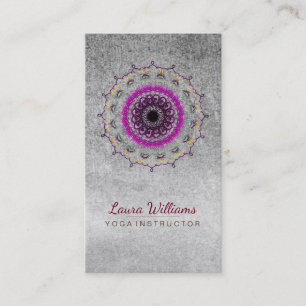 Carte De Visite Mandala Damask Lotus Méditation Fleur Holistique