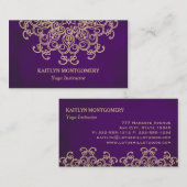 Carte De Visite Mandala d'améthyste et d'or (Devant / Derrière)
