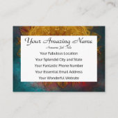 Carte De Visite Mandala de feu magique et papillon d'or (Dos)