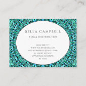 Carte De Visite Mandala de fleur de turquoise (Dos)