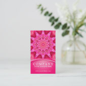 Carte De Visite Mandala de Fleur Rose Hot Star (Debout devant)