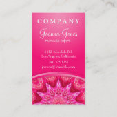 Carte De Visite Mandala de Fleur Rose Hot Star (Dos)