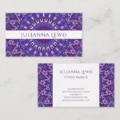 Carte De Visite Mandala de Gravel aux couleurs violettes (Devant / Derrière)
