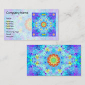 Carte De Visite Mandala de hippie d'étoile bleue modelé (Devant / Derrière)