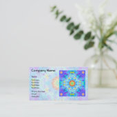 Carte De Visite Mandala de hippie d'étoile bleue modelé (Debout devant)