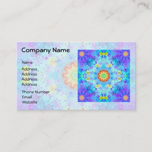 Carte De Visite Mandala de hippie d'étoile bleue modelé (Devant)