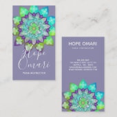 Carte De Visite Mandala de la fleur de méditation en violet (Devant / Derrière)