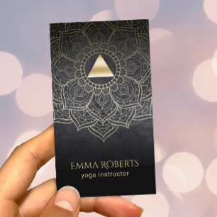 Carte De Visite Mandala de Lotus de triangle d'or d'instructeur de
