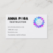 Carte De Visite Mandala de Lotus OM d'instructeur de professeur de (Dos)