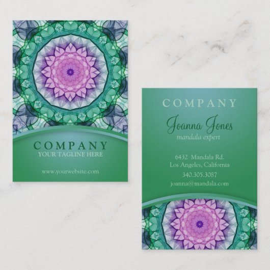 Carte De Visite Mandala de nénuphar (Devant / Derrière)