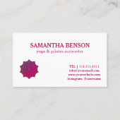 Carte De Visite Mandala de professeur d'instructeur de yoga de (Dos)