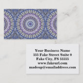 Carte De Visite Mandala de style tribal en violet et bleu (Devant / Derrière)