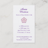 Carte De Visite Mandala de yoga de massage de Reiki de guérisseur (Dos)