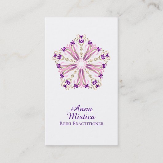 Carte De Visite Mandala de yoga de massage de Reiki de guérisseur (Devant)