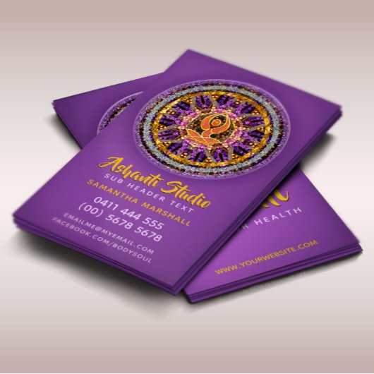 Carte de visite Mandala Déesse de Yoga Sarcelle