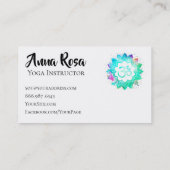 Carte De Visite Mandala d'OM Aum Lotus de professeur d'instructeur (Dos)