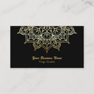 Carte De Visite Mandala doré Studio de yoga moderne chic élégant n