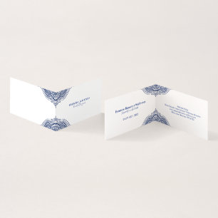 Carte De Visite Mandala élégant bleu foncé