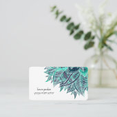 Carte De Visite Mandala Elegant Boho Paisley Floral Art Turquoise (Debout devant)