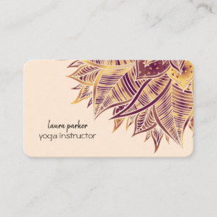 Carte De Visite Mandala Elegant Boho Paisley Floral Art Yoga