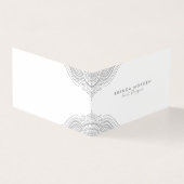 Carte De Visite Mandala élégant gris argent (Extérieur)
