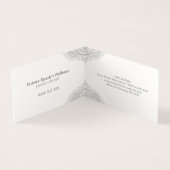 Carte De Visite Mandala élégant gris argent (Intérieur)