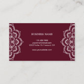 Carte De Visite Mandala Elephants indiens de Bourgogne (Dos)