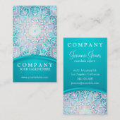 Carte De Visite Mandala en pastel de flocon de neige (Devant / Derrière)
