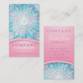 Carte De Visite Mandala en pastel de flocon de neige - rose (Devant / Derrière)