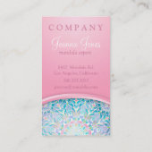 Carte De Visite Mandala en pastel de flocon de neige - rose (Dos)