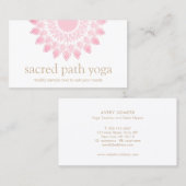 Carte De Visite Mandala Fleur Lotus Rose clair (Devant / Derrière)