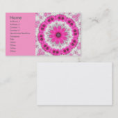 Carte De Visite mandala fleur rose n°4 (Devant / Derrière)