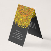 Carte De Visite Mandala fleuri floral d'or (Dos)