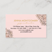 Carte De Visite Mandala floral abstrait de l'or | d'instructeur de (Dos)