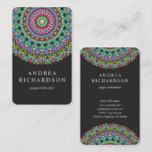 Carte De Visite Mandala floral coloré (Devant / Derrière)
