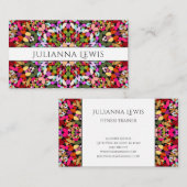 Carte De Visite Mandala floral coloré (Devant / Derrière)