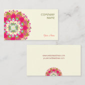 Carte De Visite Mandala floral coloré (Devant / Derrière)