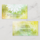 Carte De Visite Mandala floral de Lotus d'aquarelle d'instructeur (Devant / Derrière)