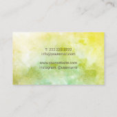 Carte De Visite Mandala floral de Lotus d'aquarelle d'instructeur (Dos)