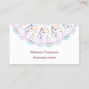 Carte De Visite Mandala floral de méditation yoga pour profession