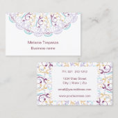 Carte De Visite Mandala floral de méditation yoga pour professionn (Devant / Derrière)