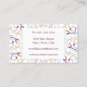 Carte De Visite Mandala floral de méditation yoga pour professionn (Dos)