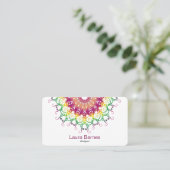Carte De Visite Mandala floral ethnique. (Debout devant)