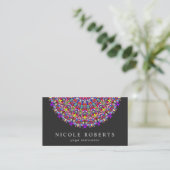 Carte De Visite Mandala floral heureux (Debout devant)